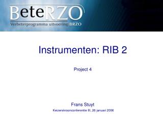 Instrumenten: RIB 2 Project 4