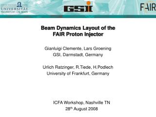 Beam Dynamics Layout of the FAIR Proton Injector