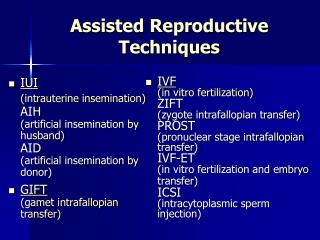 Assisted Reproductive Techniques