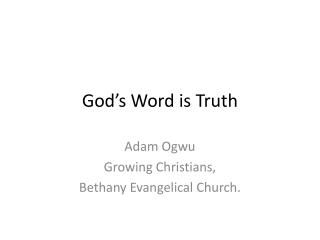 God’s Word is Truth