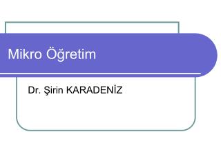 Mikro Öğretim