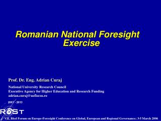 Romanian National Foresight Exercise