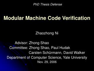 Modular Machine Code Verification