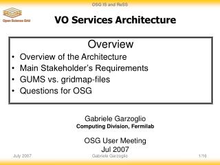 VO Services Architecture