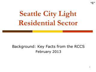 Seattle City Light Residential Sector
