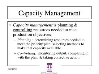 Capacity Management