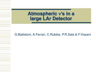 Atmospheric n ’s in a large LAr Detector