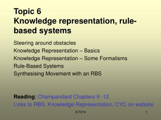 Topic 6 Knowledge representation, rule-based systems