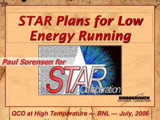 STAR Plans for Low Energy Running