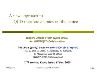 A new approach to QCD thermodynamics on the lattice
