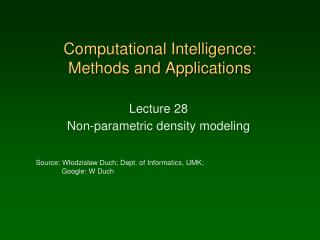 Computational Intelligence: Methods and Applications