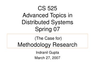 (The Case for) Methodology Research