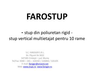 FAROSTUP - stup din poliuretan rigid - stup vertical multietajat pentru 10 rame