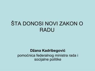 ŠTA DONOSI NOVI ZAKON O RADU