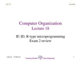 Computer Organization Lecture 18