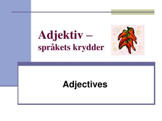 Adjektiv – språkets krydder