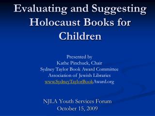 Evaluating and Suggesting Holocaust Books for Children