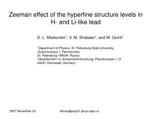 Zeeman effect of the hyperfine structure levels in H- and Li-like lead