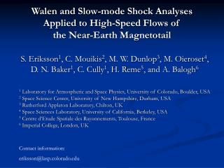 Walen and Slow-mode Shock Analyses Applied to High-Speed Flows of the Near-Earth Magnetotail