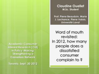 Word of mouth revisited: In 2012, how many people does a dissatisfied consumer complain to ?