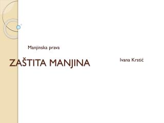 ZAŠTITA MANJINA