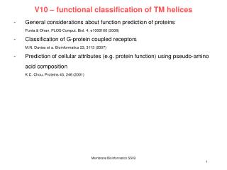 V10 – functional classification of TM helices