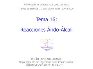 Tema 16: Reacciones Árido-Álcali