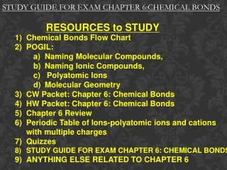 Chemical Bonds Flow Chart POGIL: Naming Molecular Compounds, Naming Ionic Compounds,