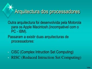 Arquitectura dos processadores