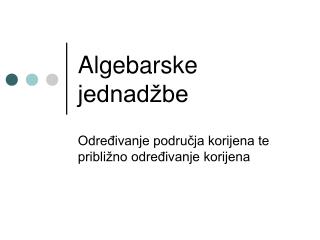 Algebarske jednadžbe