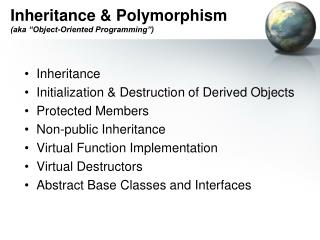 Inheritance &amp; Polymorphism (aka “Object-Oriented Programming”)