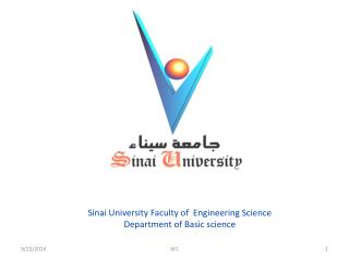 Sinai University Faculty of Engineering Science Department of Basic science