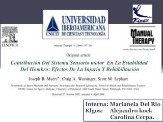 Contribución Del Sistema Sensorio motor En La Estabilidad