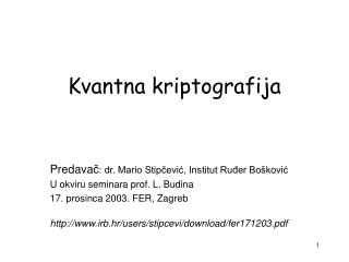 Kvantna kriptografija