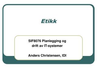 Etikk