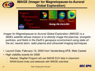 IMAGE (Imager for Magnetopause-to-Auroral Global Exploration)