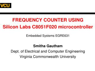 FREQUENCY COUNTER USING Silicon Labs C8051F020 microcontroller Embedded Systems EGRE631