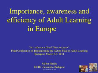 Why adult learning is important?