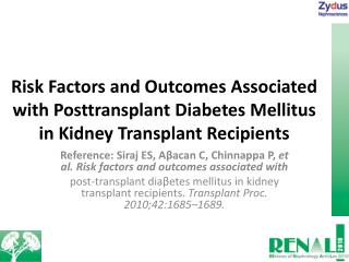 Dia β etes Mellitus: The Foremost Complication after Renal Transplantation