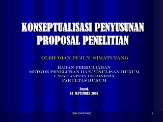 KONSEPTUALISASI PENYUSUNAN PROPOSAL PENELITIAN