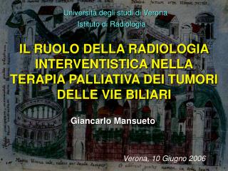 Università degli studi di Verona Istituto di Radiologia