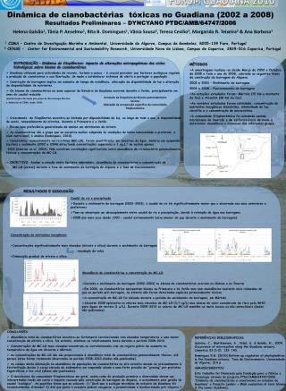 Dinâmica de cianobactérias tóxicas no Guadiana (2002 a 2008)