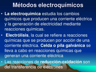 Métodos electroquímicos