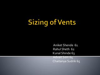 Sizing of Vents