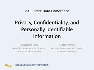 Privacy, Confidentiality, and Personally Identifiable Information
