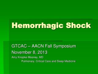 Hemorrhagic Shock