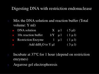 Digesting DNA with restriction endonuclease