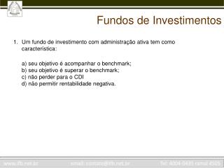 Fundos de Investimentos