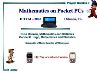 Mathematics on Pocket PCs ICTCM – 2002 Orlando, FL.