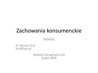 Zachowania konsumenckie